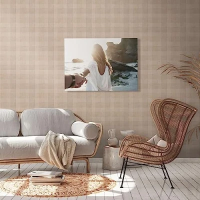 Imagen de A.S. Création Natural Living 386641 Papel pintado a cuadros (10,05 x 0,53 m), diseño de