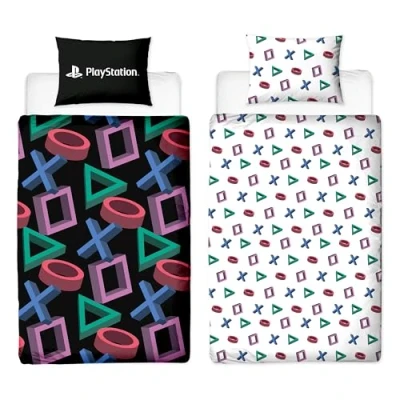 Imagen de Playstation Juego de Funda edredón Oficial Individual, diseño Abstracto, Cama Reversible 2 Caras, Producto Incluyendo Almohada a Juego, Individual