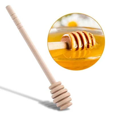 Imagen de Cuchara de Miel Madera, 50 Piezas Palos para Dispensar Tarros Miel, Varilla agitar Fiestas Bodas(16CM / 6.3&quot;)