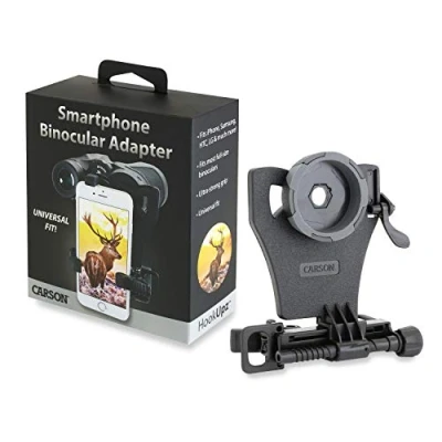 Imagen de Carson HookUpz prismáticos de tamaño Normal, Adaptador Universal digiscoping para Smartphone observación Aves, Caza, avistamiento (IB 700)