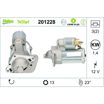 Imagen de VALEO 201228 Motor de arranque 12V 1,4kW 13 NO R 64 RENAULT: Fluence, MEGANE 3, 3 Coupe, DACIA: Lodgy, Duster SUV, Dokker Express