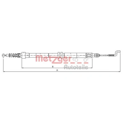 Imagen de METZGER 10.7392 Cable de Freno Mano Atrás izquierda, derecha, izquierda 949/715 COFLE VOLKSWAGEN: TRANSPORTER 4, 4 Bus