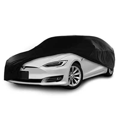 Imagen de Cosmos Funda de Coche para Uso Interior compatible con las principales Berlinas Grandes, Tejido Elástico, Transpirable y Antipolvo, Suave al Tacto, Ajuste Perfecto, Negro