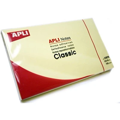 Imagen de Apli 15002 Funny Notas Adhesivas, 125 x 75 mm, Bloc De 100 Autoadhesivas, Color Amarillo Flúor
