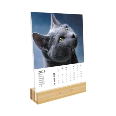 Imagen de DRAGER PARIS 1886 Draeger Calendrier sur socle Chats 2023, Blanc, 77005151