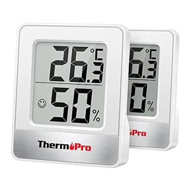 Imagen de ThermoPro TP49 2 pequeño higrómetro digital termómetro interior ambiente monitor de temperatura y medidor humedad para la comodidad oficina en casa reptil piezas