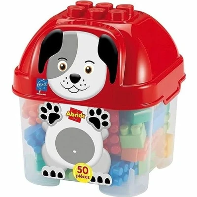 Imagen de Ecoiffier S7145204 Perro Contenedor Perrito con 50 Bloques de Construcción, Transparente y Tapa, para Niños A Partir los 18 Meses, Multicolor (1927)