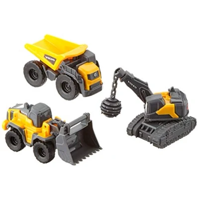 Imagen de Dickie Toys 203722009 Set 3 vehículos construcción Volvo Micro 9 cm, surt.