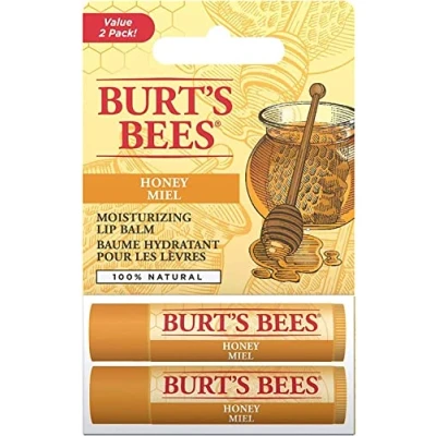 Imagen de Burt&#039;s Bees Bálsamo labial hidratante de origen 100 % natural,Miel con cera abejas, 2 Unidad (Paquete 1)