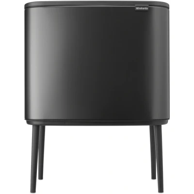 Imagen de Brabantia Cubo de basura Bo Touch 3x11L Triple compartimento para reciclar Tacto suave con cubos interiores Clasificación residuos independiente, patas antideslizantes Confident Grey