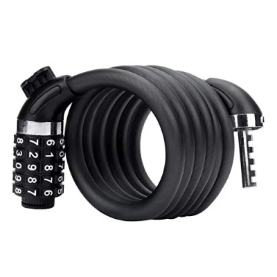 Imagen de Candado Bicicleta Alta Seguridad Combinacion Cable De Bloqueo Combinación black,1.8m