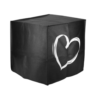 Imagen de kwmobile Cubierta Compatible con Russell Hobbs SatisFry funda de tela Protectora Antimanchas y Antipolvo para Freidora Aire dibujo corazón