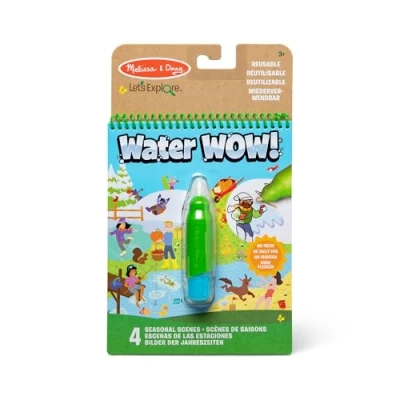 Imagen de Melissa &amp; Doug WOW! Estaciones del año, Libro de actividades para colorear con agua sin ensuciar reutilizable, Juego creativo, Pintura agua, Regalo niños y niñas 3 4 5 6 7 años