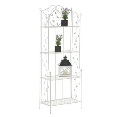 Imagen de Estantería De Hierro Plegable Arona I Decorativa con Estantes Plegables Multiusos 4 Niveles Color:, Color:Blanco