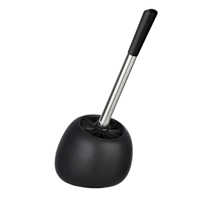 Imagen de WENKO Escobillero WC Polaris Negro mate cerámica Portaescobillas para el