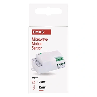 Imagen de Emos Detector de Movimiento MW Sensor IP20, 1 Pieza, Color Blanco, g1210