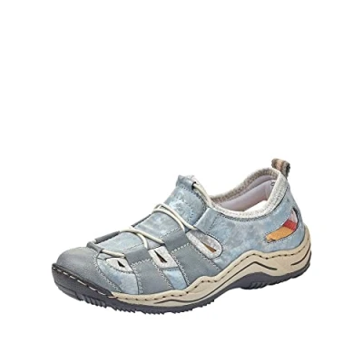 Imagen de Rieker L0561, Zapatillas Mujer, Azul (Adriatic/Heaven/Silverflower 12), 43 EU