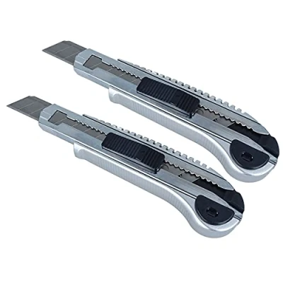 Imagen de Kit de 2 cortadores profesionales, Cuters con recarga automática cuchillas, Cúters 10 cuchillas repuesto 18 mm