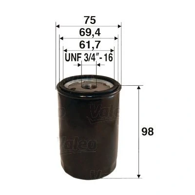Imagen de VALEO 586086 Filtro de aceite UNF 3/4&quot; 16 enroscable SKODA: Octavia I Hatchback, Fabia 1 Combi, SEAT: Arosa