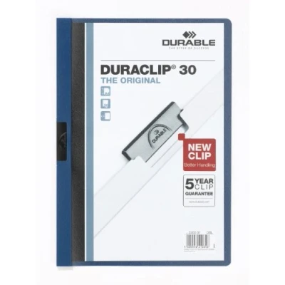 Imagen de Durable 222707 Duraclip (original 30, lámina dura, hasta 30 hojas A4, bolsa de 5 piezas) azul oscuro