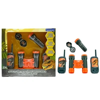 Imagen de Lexibook RPTW12DINO, Dinosaurio, Set de Aventurero para Niños, Walkie Talkies 120m, Binoculares, Brújula, Linterna (RPTW12DINO)