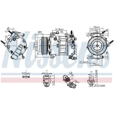Imagen de NISSENS 890589 Compresor de Aire Acondicionado 7VS19EC 12 PAG 46 YF R 134 a