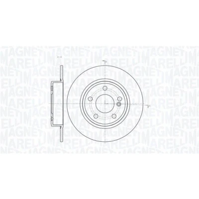 Imagen de MAGNETI MARELLI Disco de freno MERCEDES BENZ: Clase A, B 276, 276mm 9mm 5 67mm macizo 361302040359 Discos freno,