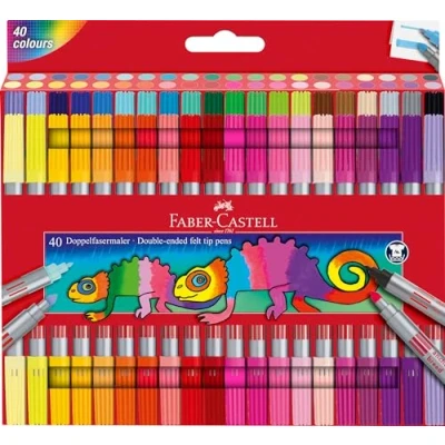 Imagen de Faber Castell 151140 Caja 40 rotuladores doble punta. Surtidos