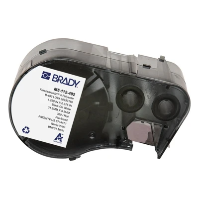 Imagen de Brady Etiquetas de poliéster freezerbondz™ para impresoras BMP51/BMP53/M511 360 adhesivas Negro sobre blanco (31,75 mm (an) x 9,53 (al)) M5 112 492