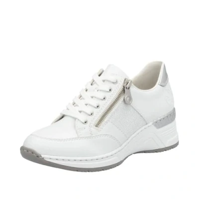 Imagen de Rieker Frühjahr/Sommer N4322, Zapatillas Mujer, Blanco (Weiss/Weiss Silber/Argento/ 80 80), 37 EU
