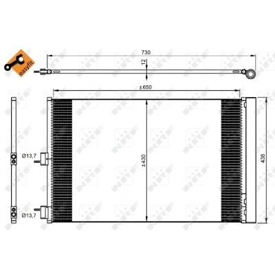 Imagen de NRF EASY FIT 350206 Condensador con secador, junta anular 13,7 Aluminio 650 MERCEDES BENZ: CLA Coupé, GLA