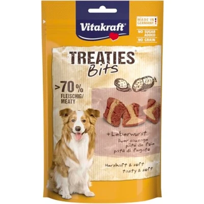 Imagen de VITAKRAFT Treaties bits Golosinas de Perro Pastel hígado Alimentos para Perros Ricos en Carne y despojos Bolsa frescura 120