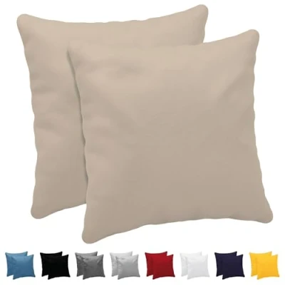Imagen de Dreamzie Fundas de Almohada (Juego 2) Beige para Las Almohadas 40 x cm 100% Algodon Jersey Funda Cojin Cama Protector
