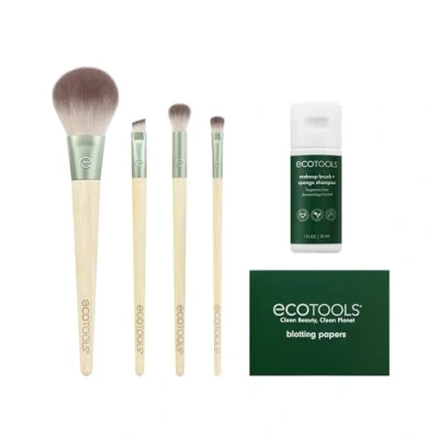 Imagen de EcoTools Limited Edition Merry Must Haves Kit, Face &amp; Eyeshadow Makeup Brushes, Brush Shampoo Cleanser, Blotting Papers for Matte Makeup, Eco Friendly, 6 Piece Gift Set