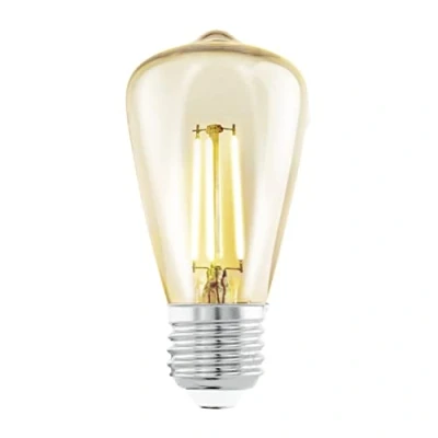 Imagen de EGLO LED E27, bombilla vintage ámbar, luz para iluminación retro, 4 vatios (equivalente a 26 vatios), 270 lúmenes, blanco cálido, 2200k, Edison ST48, Ø 4,8 cm