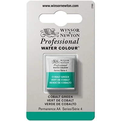Imagen de Winsor &amp; Newton Acuarela Profesional Pintura de Acuarela, Alta Luminosidad, Resistente a la Luz, Calidad Archivo, 1/2 Godet, Color Verde Cobalto ROW