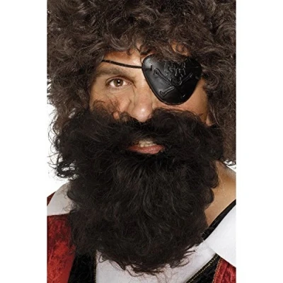 Imagen de Smiffys Barba de pirata, marrón, nilón, Deluxe
