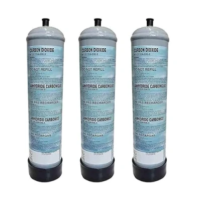 Imagen de Termohidráulica RV® 3 bombonas CO2 desechables 600 g para acuarios con casquillo M10 x 1