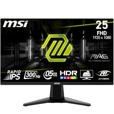 Imagen de Monitor gaming MSI MAG 255XF, 24.5&quot; Full HD, 300 Hz, 0.5 ms GtG, IPS, FreeSync Premium, HDR Ready, AI Vision