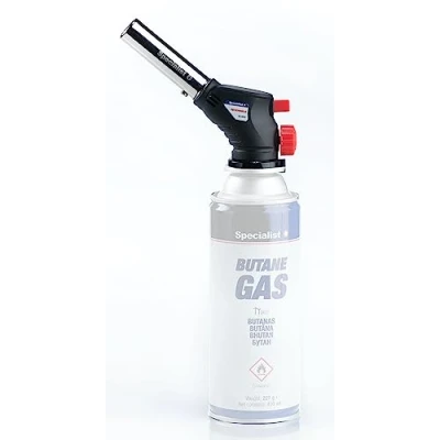 Imagen de Specialist+ Quemador de gas butano giratorio 360, con encendido automático y regulador llama, temperatura combustión hasta 1300 C, adecuado como soplete soldadura