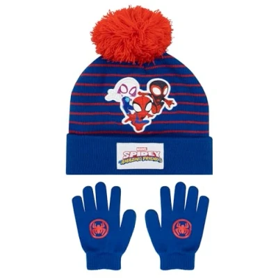 Imagen de Marvel Gorra Spiderman Gorr Y Guantes Spidey Sus Amigos Niño Invierno Talla Unica Azul