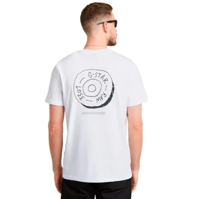 Imagen de G STAR Button Illustration R T Camiseta, Blanco White D25694 c336 110, M Hombres