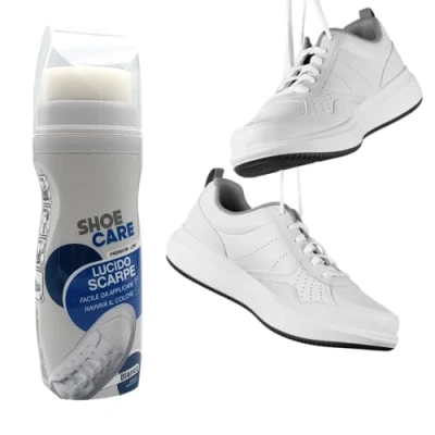 Imagen de BullTek Juego completo para zapatillas brillante y blanqueador 75 ml con práctico aplicador en tubo esponja Elimina manchas suciedad Perfecto de deporte, Color blanco.,