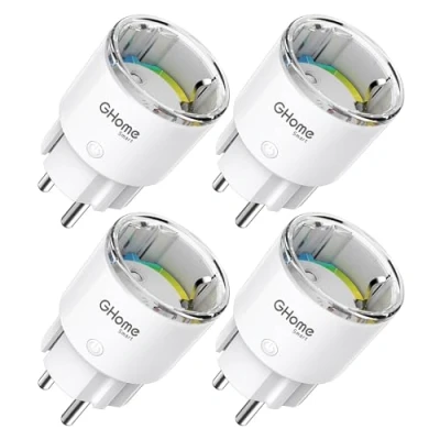 Imagen de GHome Enchufe Inteligente, Mini Wi Fi, Alexa con Monitoreo de Energía, Funciona y Google Home, Control Remoto por APP，Certificado TÜV,2500W 10A 4 Pack