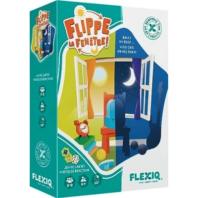 Imagen de Asmodee FlexiQ Flippe la Ventana Juegos de Mesa Cartas observación y rapidez para niños a Partir 6 años 2 8 Jugadores Versión Francesa