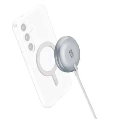 Imagen de Cargador móvil inalámbrico CellularLine MAG Qi2, Pad magnético de carga rápida, Compatible con MagSafe, 15 W, Universal, Blanco