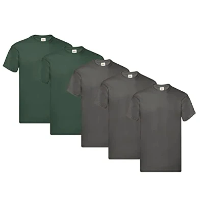 Imagen de Fruit of the Loom Camiseta para hombre original de la marca, paquete 5 unidades, L