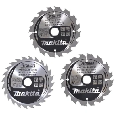 Imagen de Makita B 33897 Juego de hojas sierra para circular con batería (136 mm, 3 unidades)