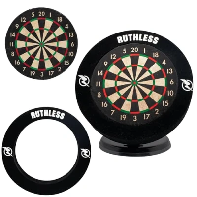 Imagen de Ruthless juego de mini tablero dardos con envolvente, y en miniatura para el hogar la oficina, incluye un punta acero (BX250)