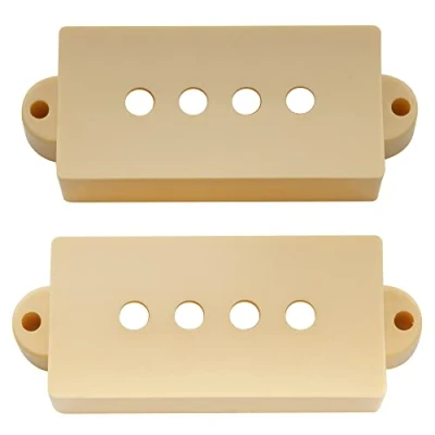 Imagen de Musiclily Pro Plástico Precision Bass Cubiertas Pastillas Sin Agujeros Set para Fender P Bass, Crema(Set de 2)